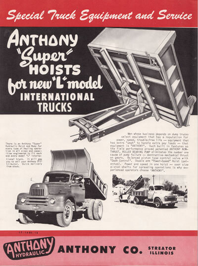 Flyer for International Truck Hoists