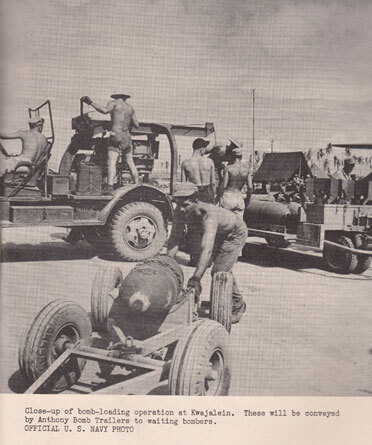 Close up of bomb loading operation